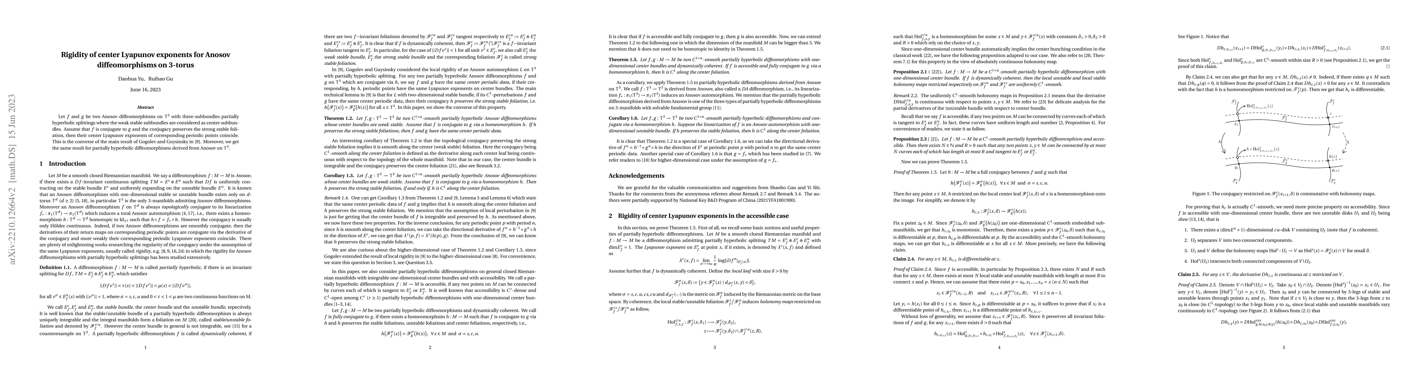 Thumbnail for Rigidity of center Lyapunov exponents for Anosov diffeomorphisms on
  3-torus
