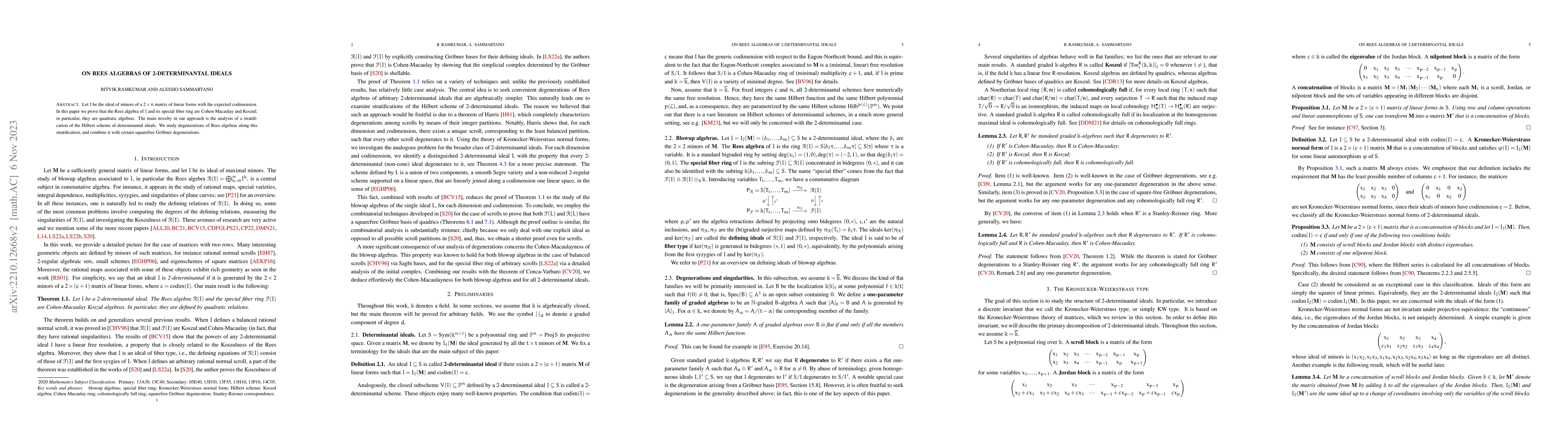 Thumbnail for On Rees algebras of 2-determinantal ideals