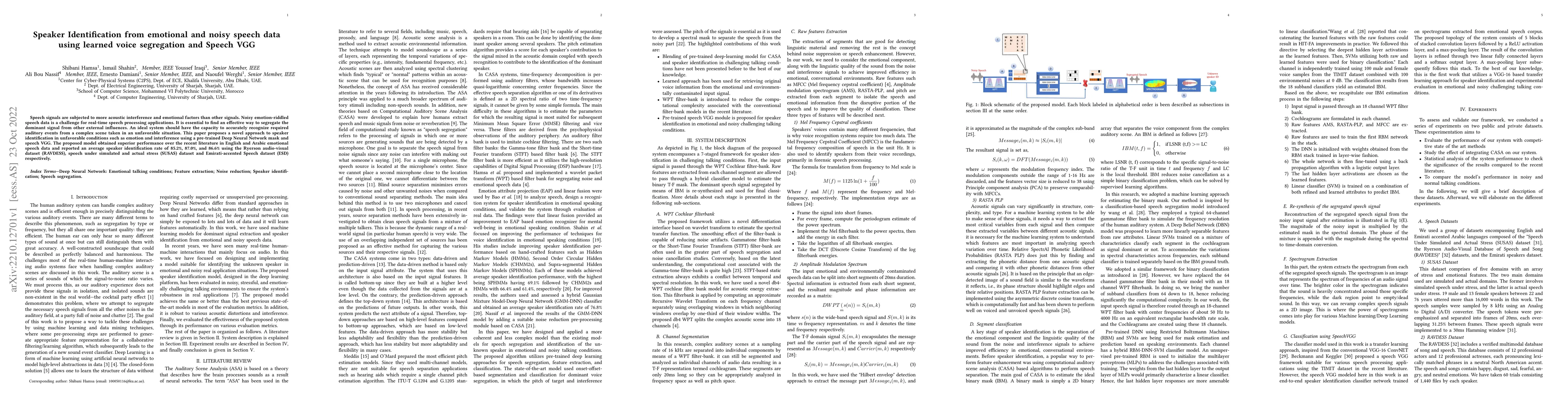 Thumbnail for Speaker Identification from emotional and noisy speech data using
  learned voice segregation and Speech VGG