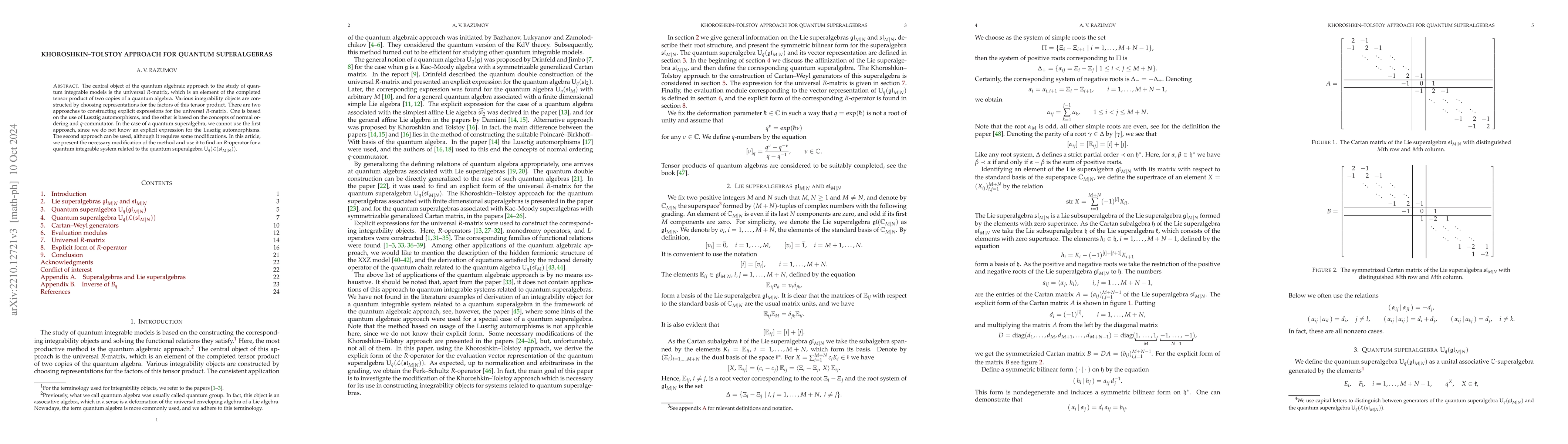 Thumbnail for Khoroshkin-Tolstoy approach for quantum superalgebras