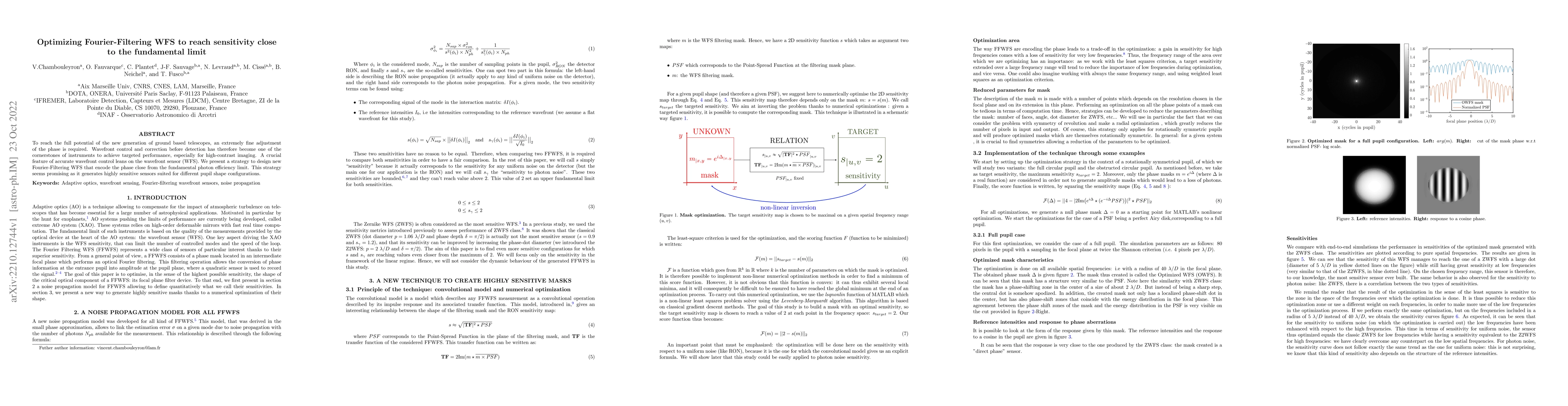 Thumbnail for Optimizing Fourier-Filtering WFS to reach sensitivity close to the
  fundamental limit