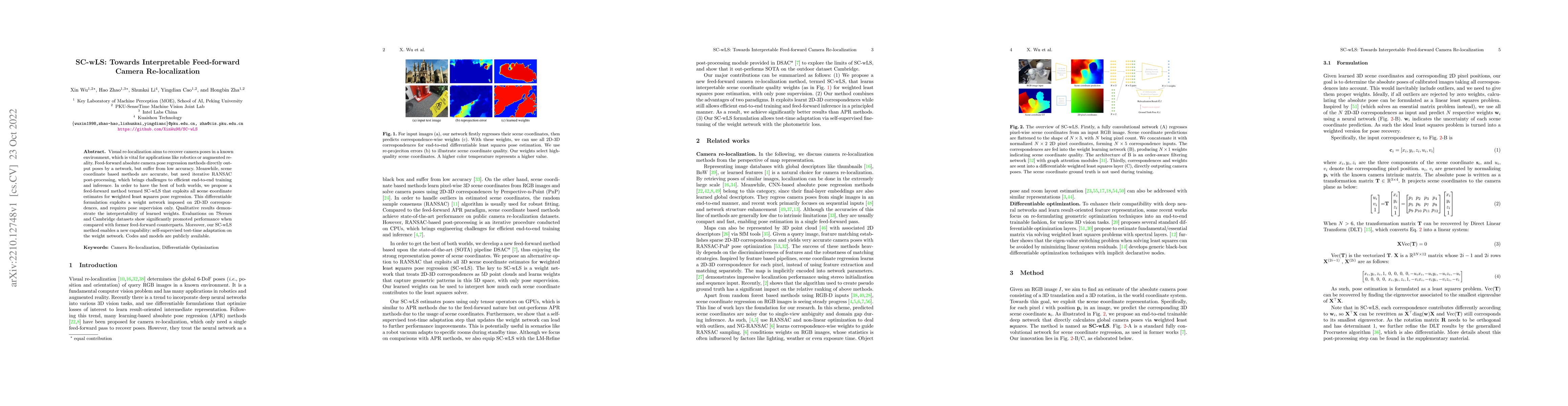Thumbnail for SC-wLS: Towards Interpretable Feed-forward Camera Re-localization