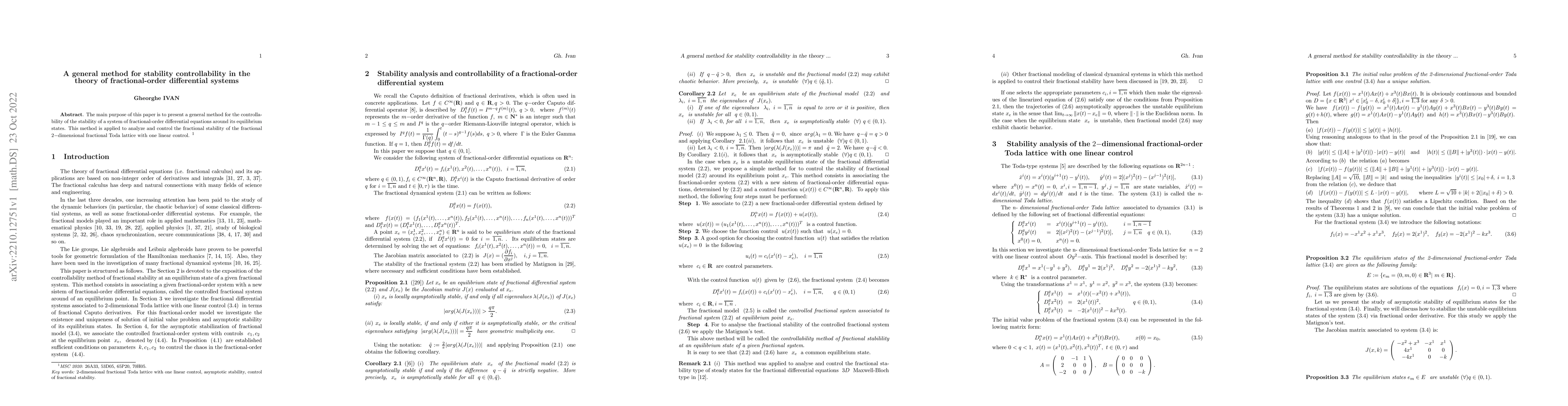 Thumbnail for A general method for stability controllability in the theory of
  fractional-order differential systems