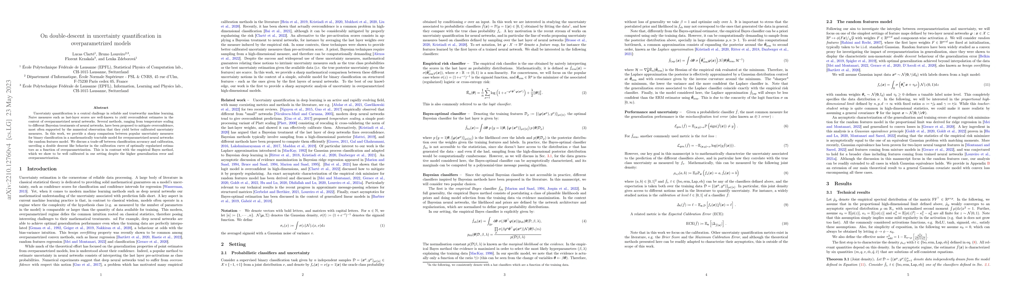 Thumbnail for On double-descent in uncertainty quantification in overparametrized
  models