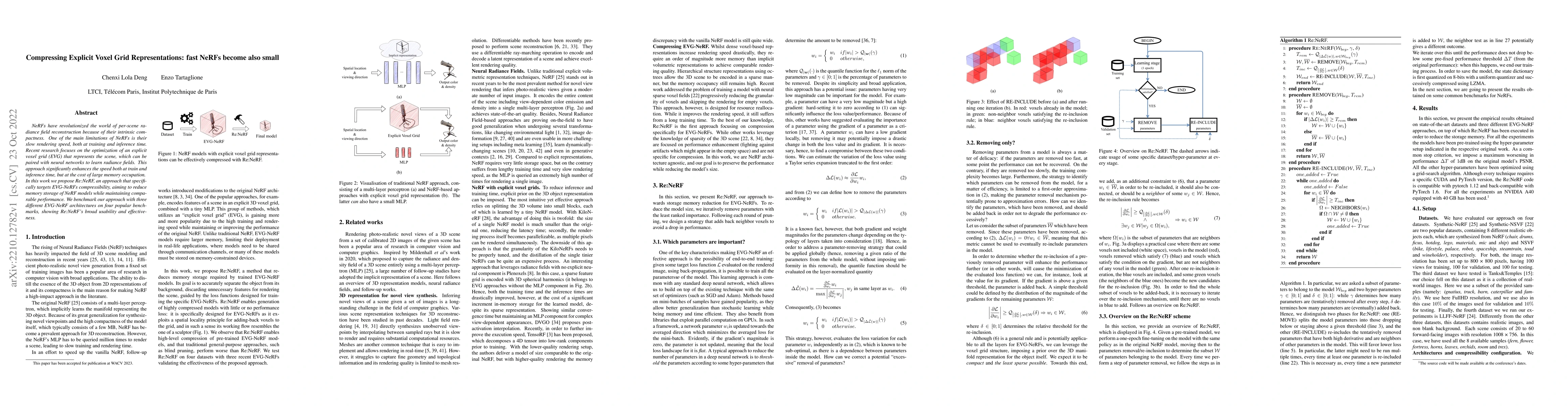 Thumbnail for Compressing Explicit Voxel Grid Representations: fast NeRFs become also
  small