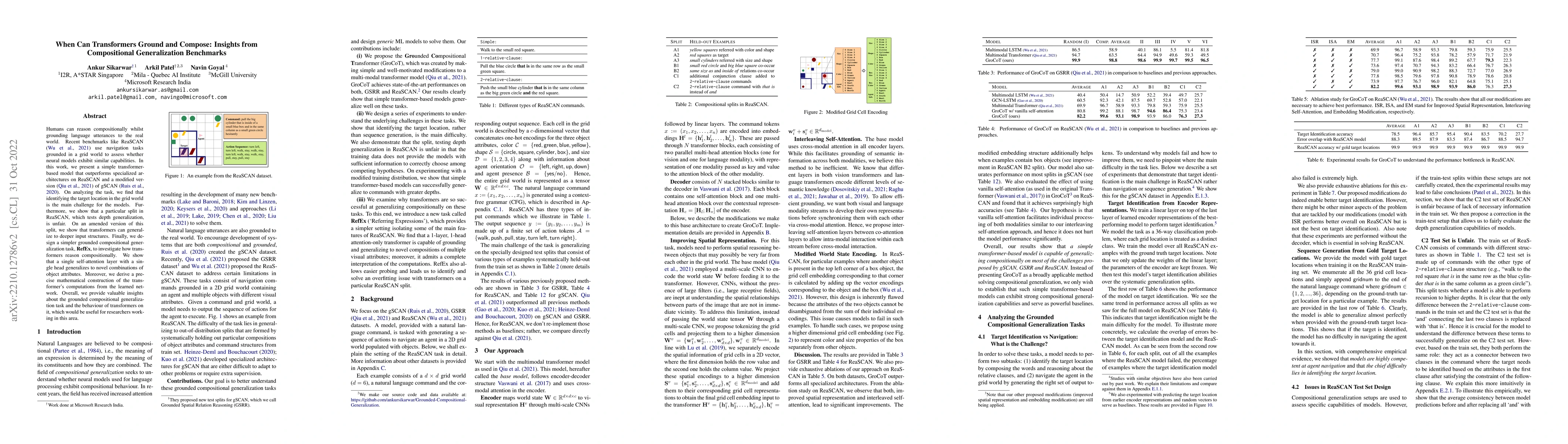 Thumbnail for When Can Transformers Ground and Compose: Insights from Compositional
  Generalization Benchmarks