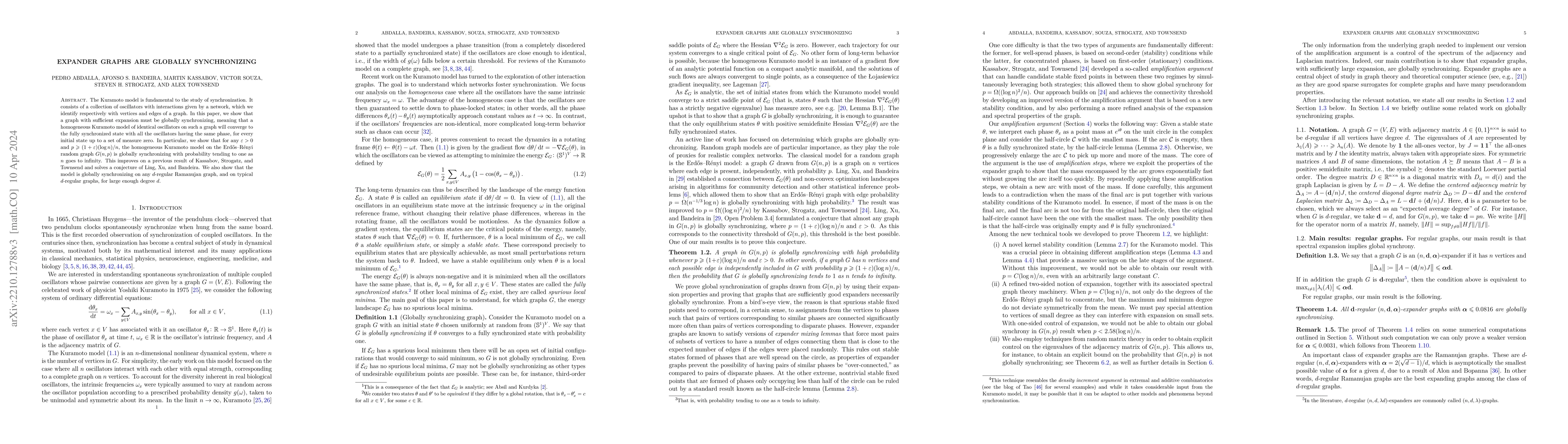 Thumbnail for Expander graphs are globally synchronizing