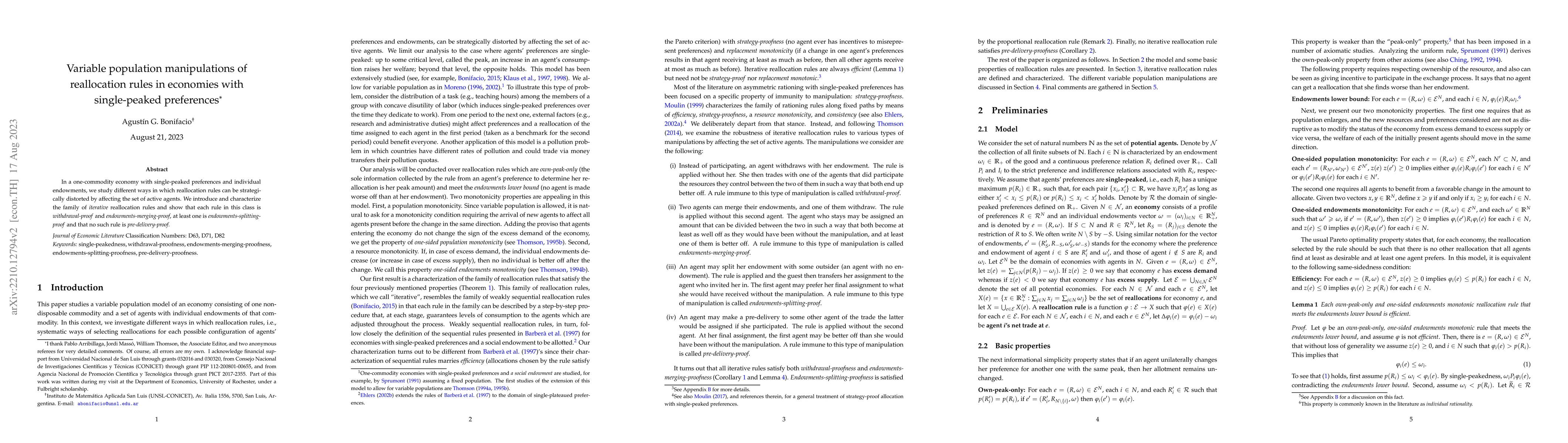 Thumbnail for Variable population manipulations of reallocation rules in economies
  with single-peaked preferences