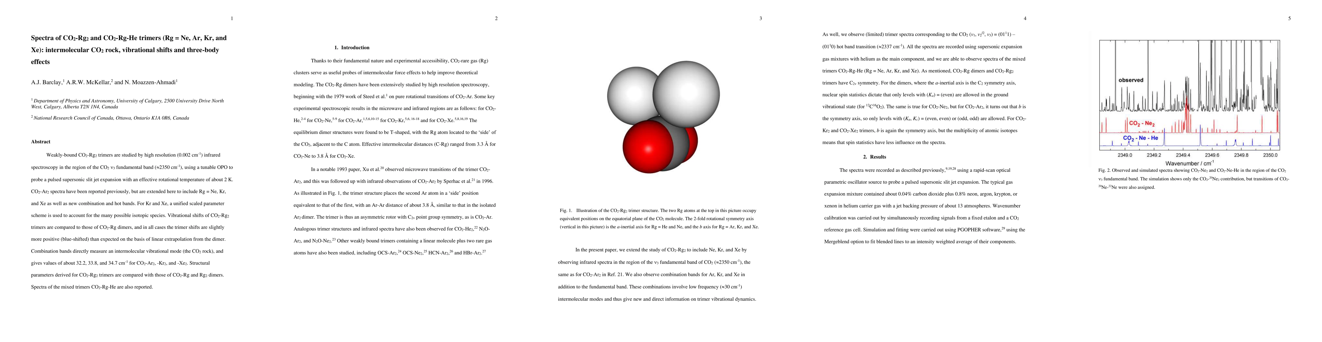 Thumbnail for Spectra of CO2-Rg2 and CO2-Rg-He trimers (Rg = Ne, Ar, Kr, and Xe):
  intermolecular CO2 rock, vibrational shifts and three-body effects
