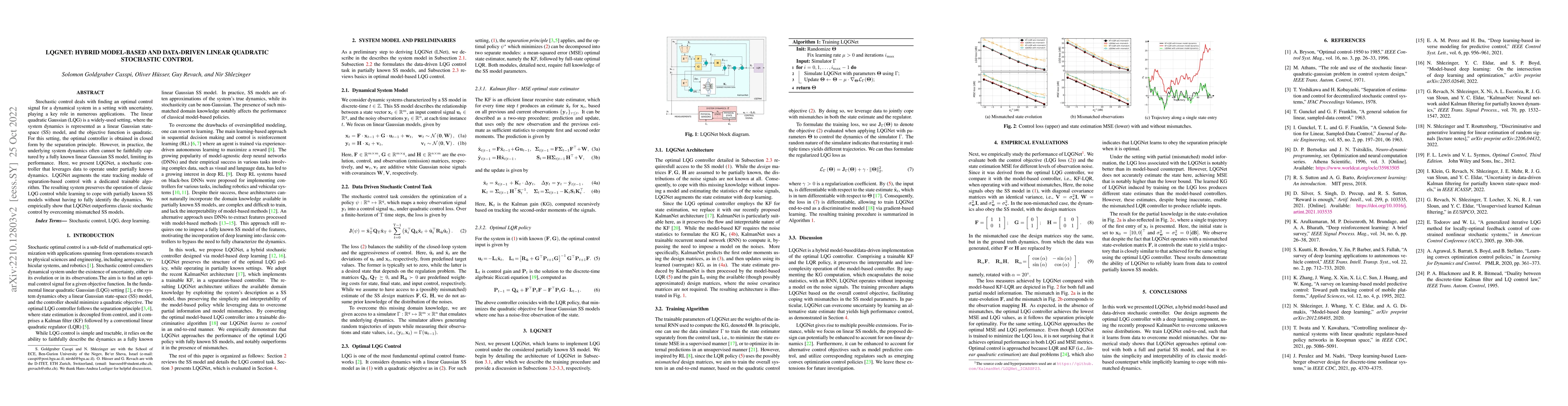 Thumbnail for LQGNet: Hybrid Model-Based and Data-Driven Linear Quadratic Stochastic
  Control