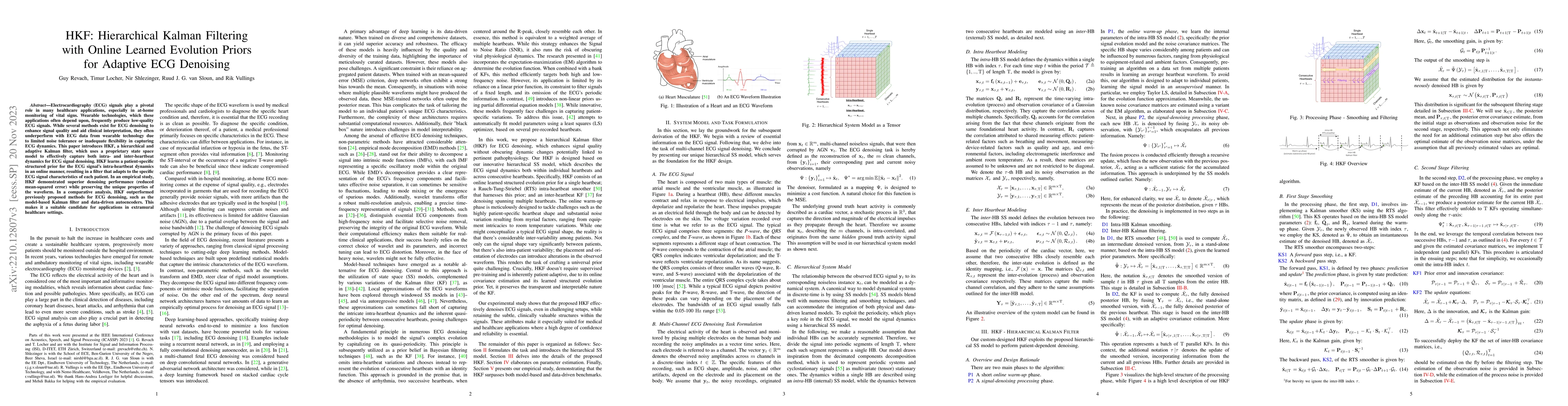 Thumbnail for HKF: Hierarchical Kalman Filtering with Online Learned Evolution Priors
  for Adaptive ECG Denoising