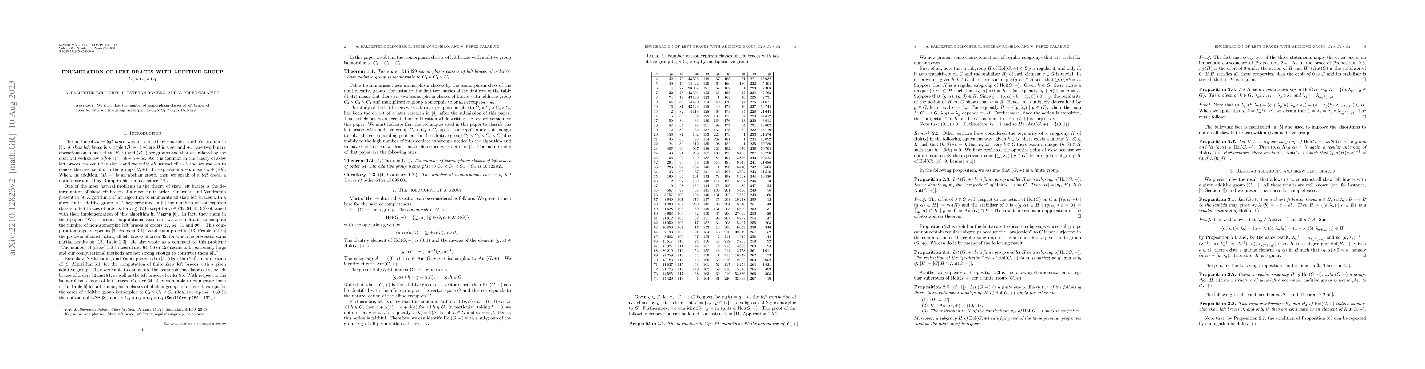 Thumbnail for Enumeration of left braces with additive group $C_4 \times C_4 \times
  C_4$