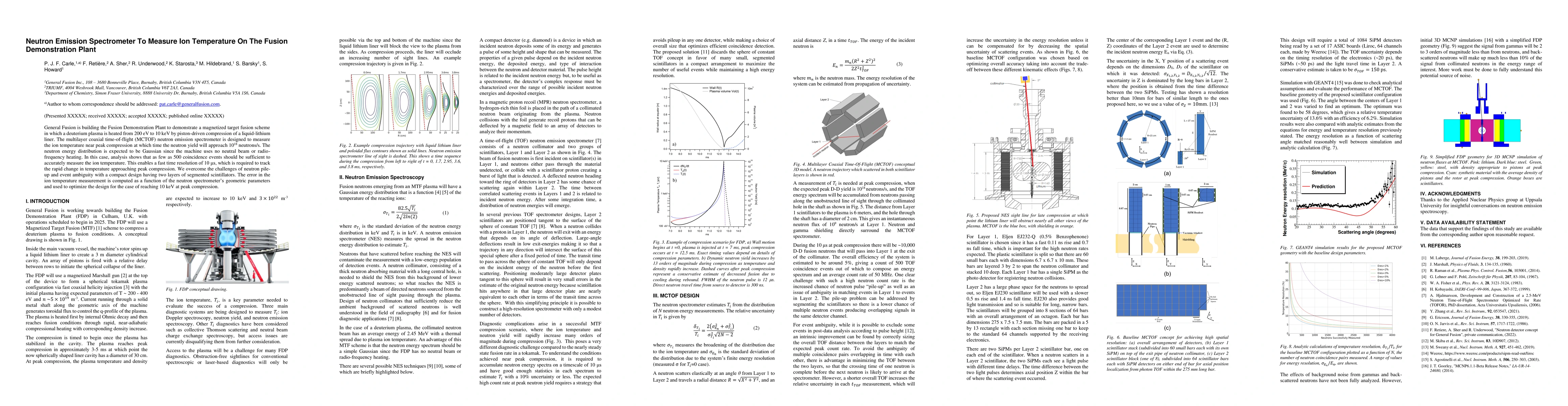 Thumbnail for Neutron Emission Spectrometer To Measure Ion Temperature On The Fusion
  Demonstration Plant