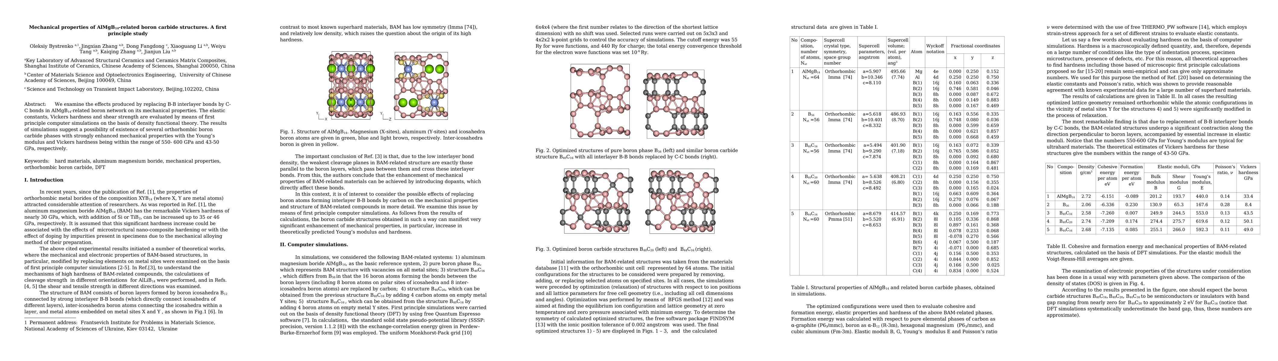 Thumbnail for Mechanical properties of AlMgB14-related boron carbide structures. A
  first principle study