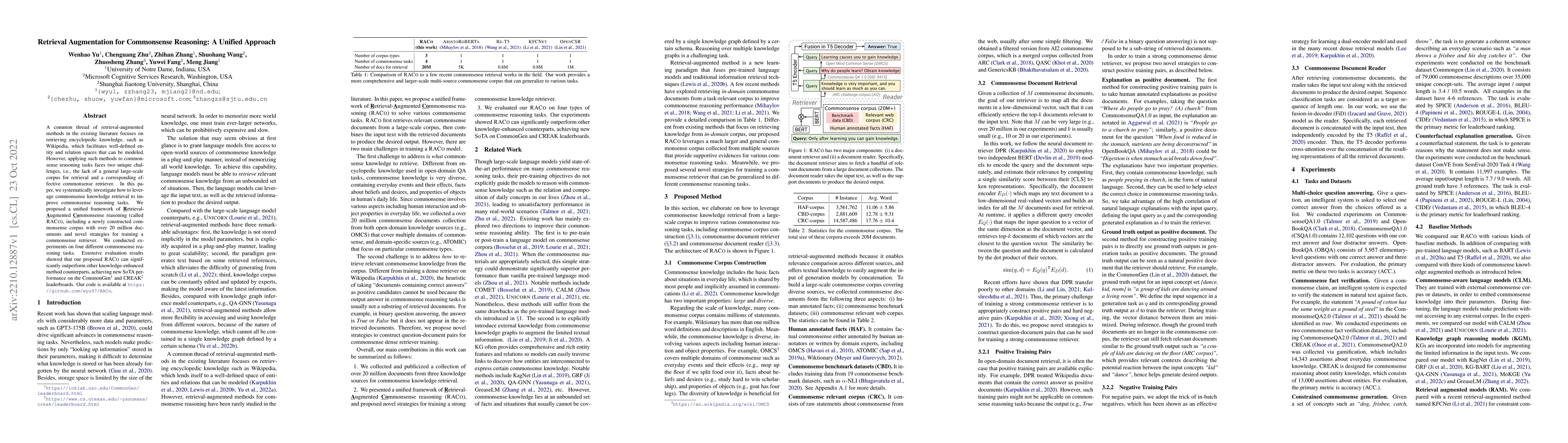 Thumbnail for Retrieval Augmentation for Commonsense Reasoning: A Unified Approach