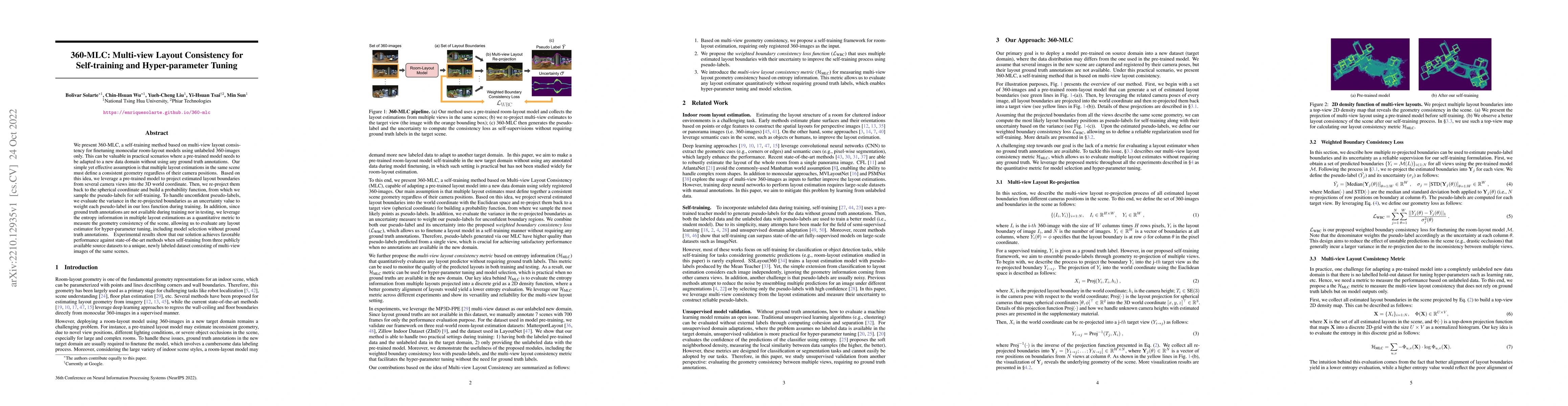 Thumbnail for 360-MLC: Multi-view Layout Consistency for Self-training and
  Hyper-parameter Tuning