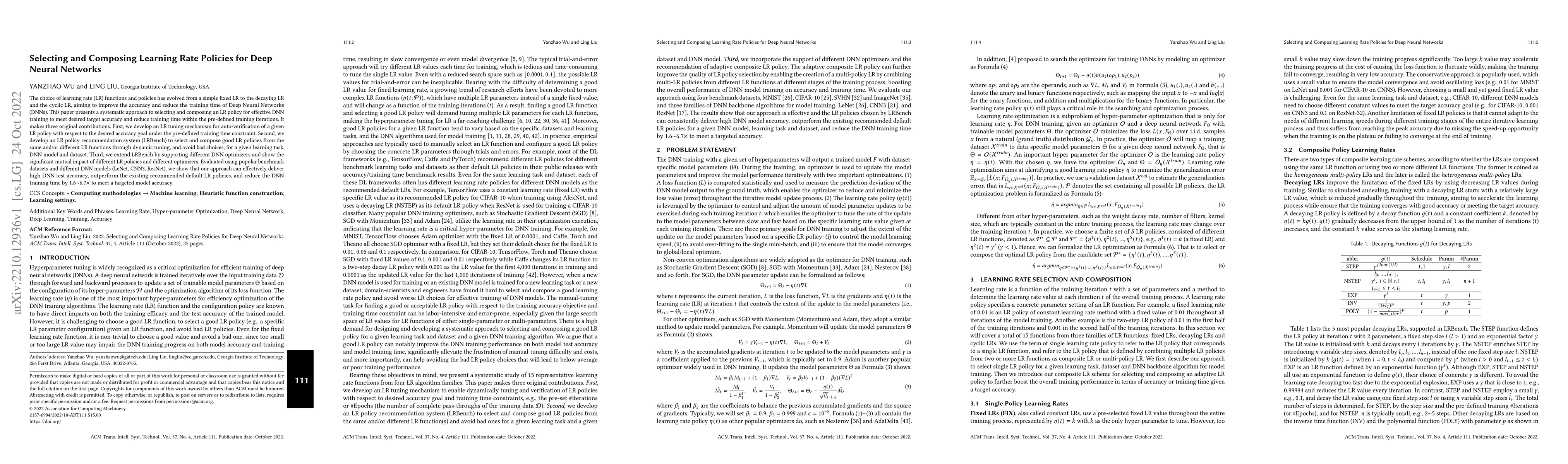 Thumbnail for Selecting and Composing Learning Rate Policies for Deep Neural Networks