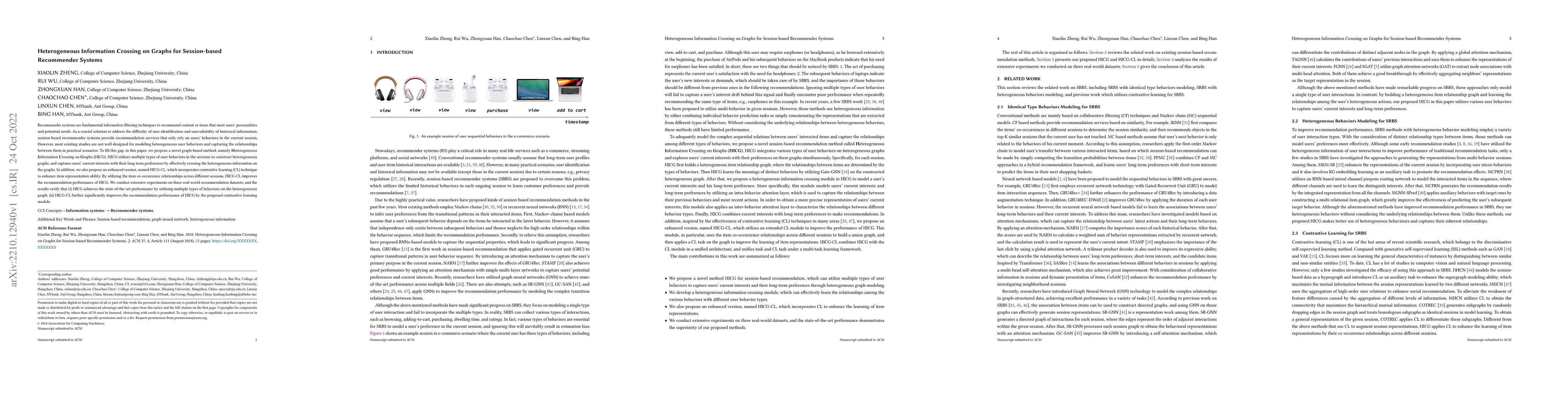 Thumbnail for Heterogeneous Information Crossing on Graphs for Session-based
  Recommender Systems