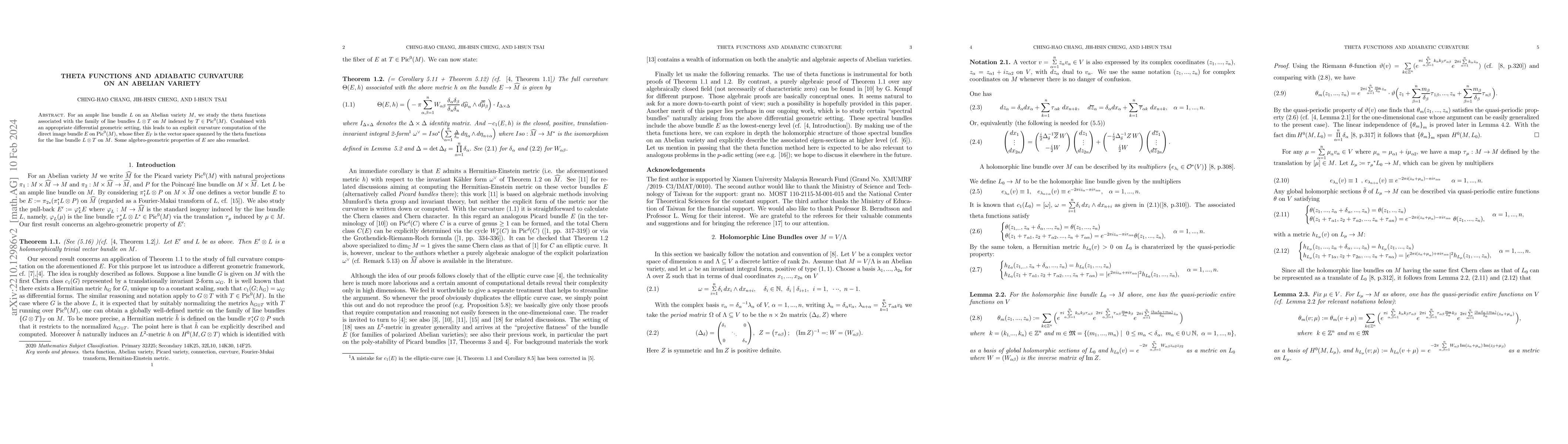 Thumbnail for Theta functions and adiabatic curvature on an Abelian variety