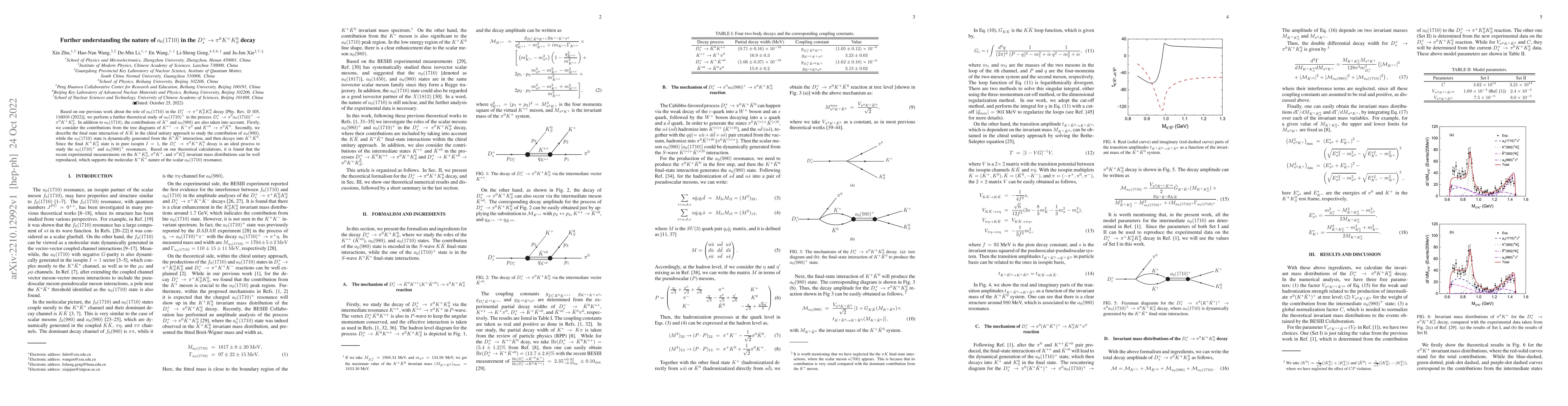 Thumbnail for Further understanding the nature of $a_0(1710)$ in the $D^+_s \to \pi^0
  K^+ K^0_S$ decay