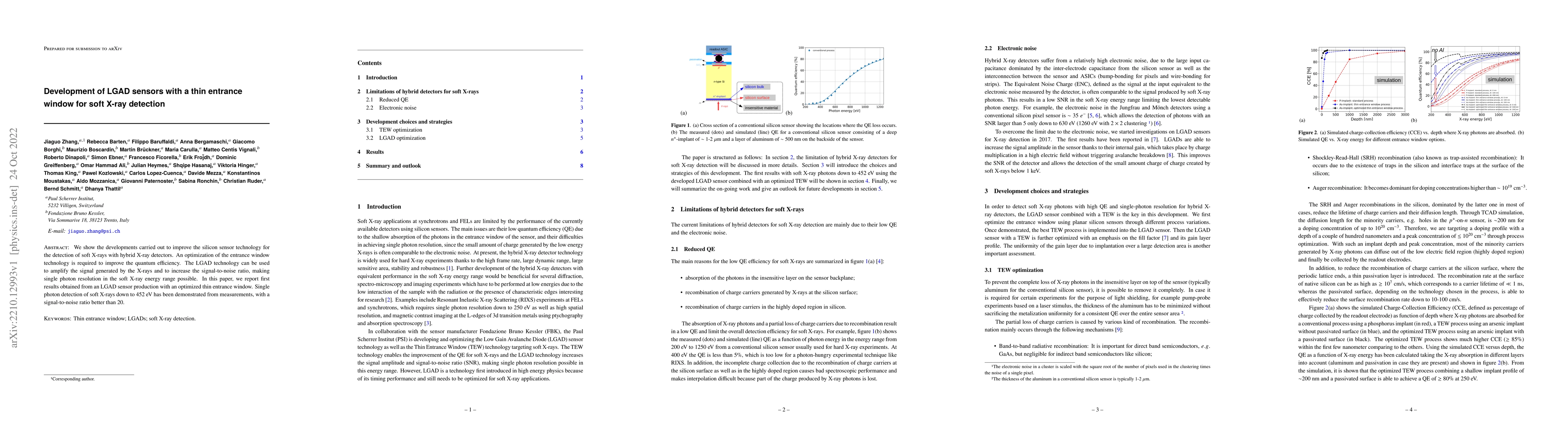 Thumbnail for Development of LGAD sensors with a thin entrance window for soft X-ray
  detection