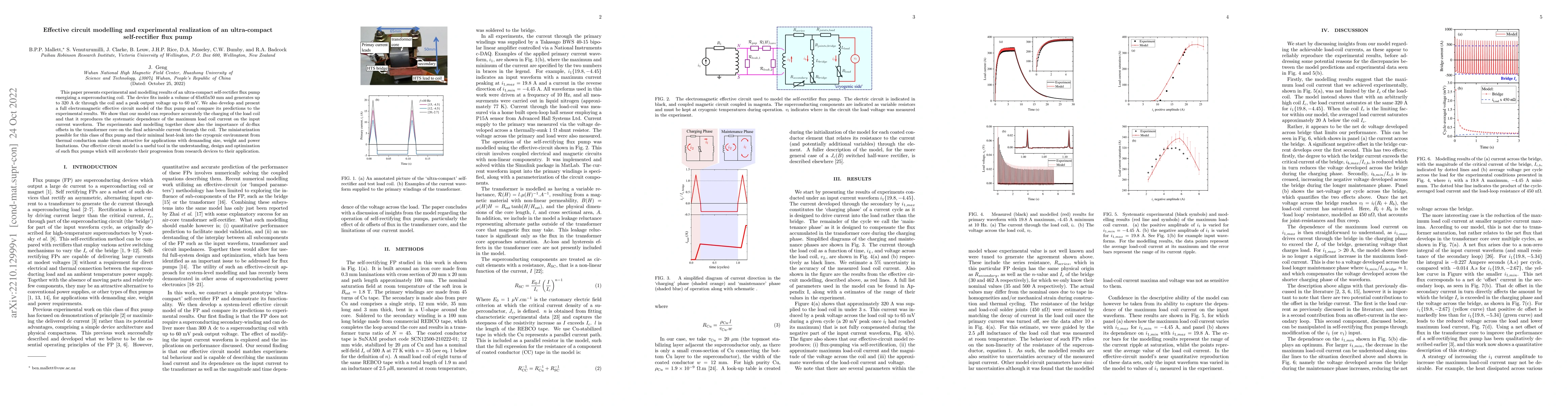 Thumbnail for Effective circuit modelling and experimental realization of an
  ultra-compact self-rectifier flux pump
