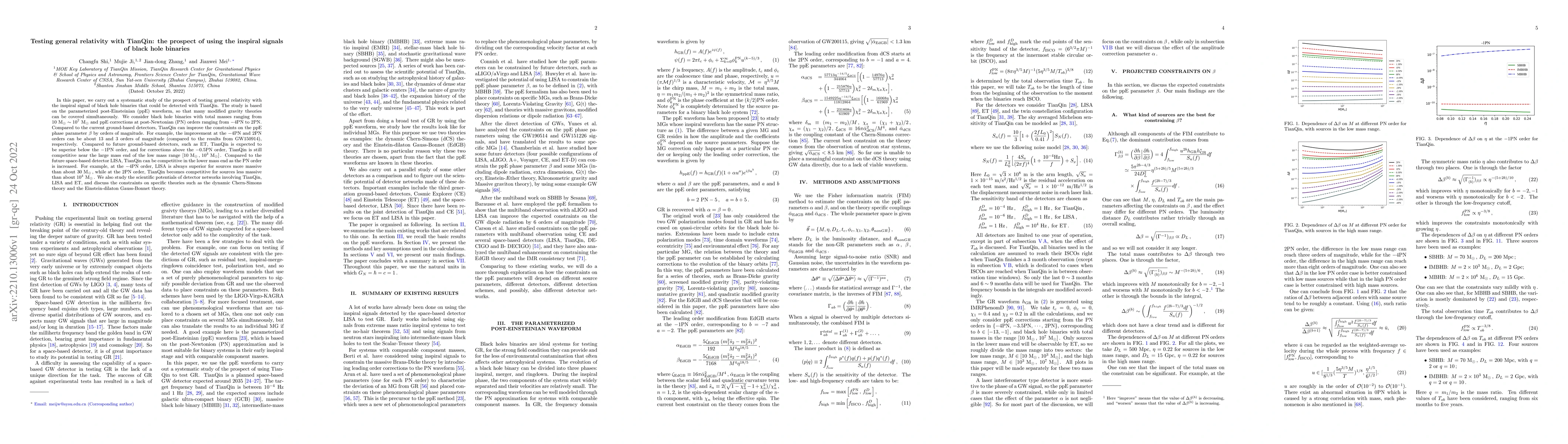 Thumbnail for Testing general relativity with TianQin: the prospect of using the
  inspiral signals of black hole binaries