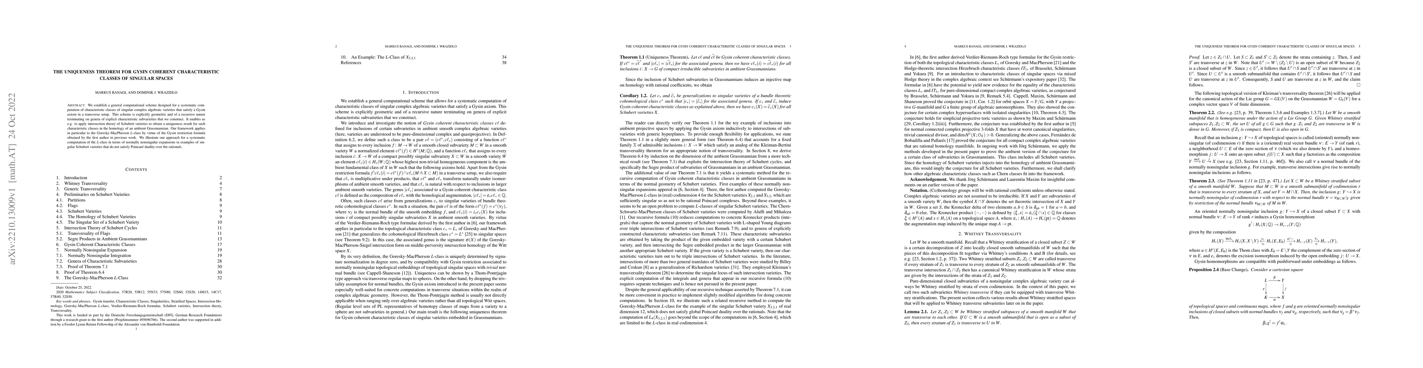 Thumbnail for The Uniqueness Theorem for Gysin Coherent Characteristic Classes of
  Singular Spaces