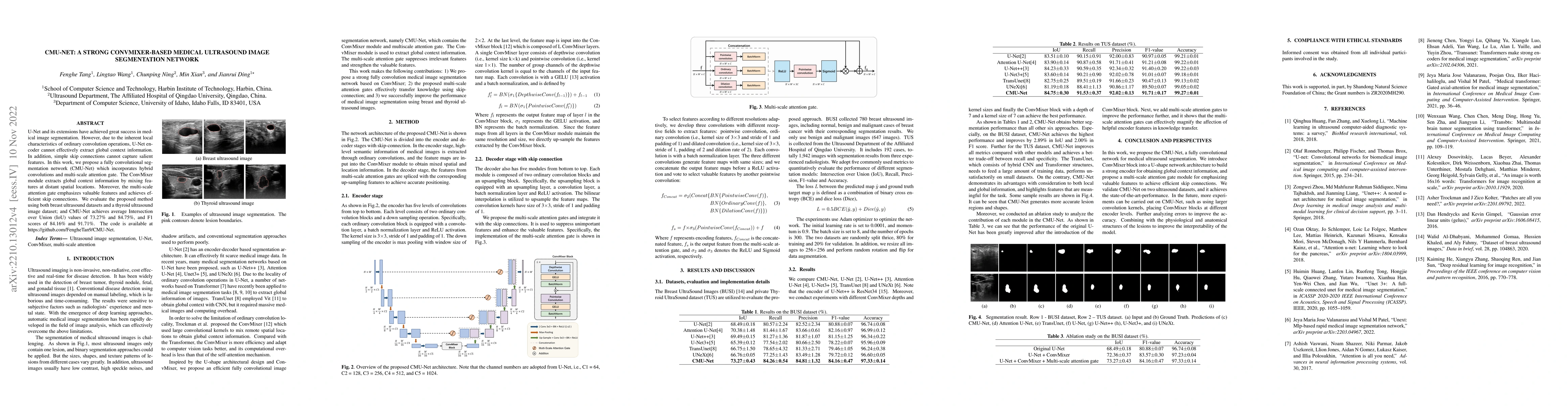 Thumbnail for CMU-Net: A Strong ConvMixer-based Medical Ultrasound Image Segmentation
  Network