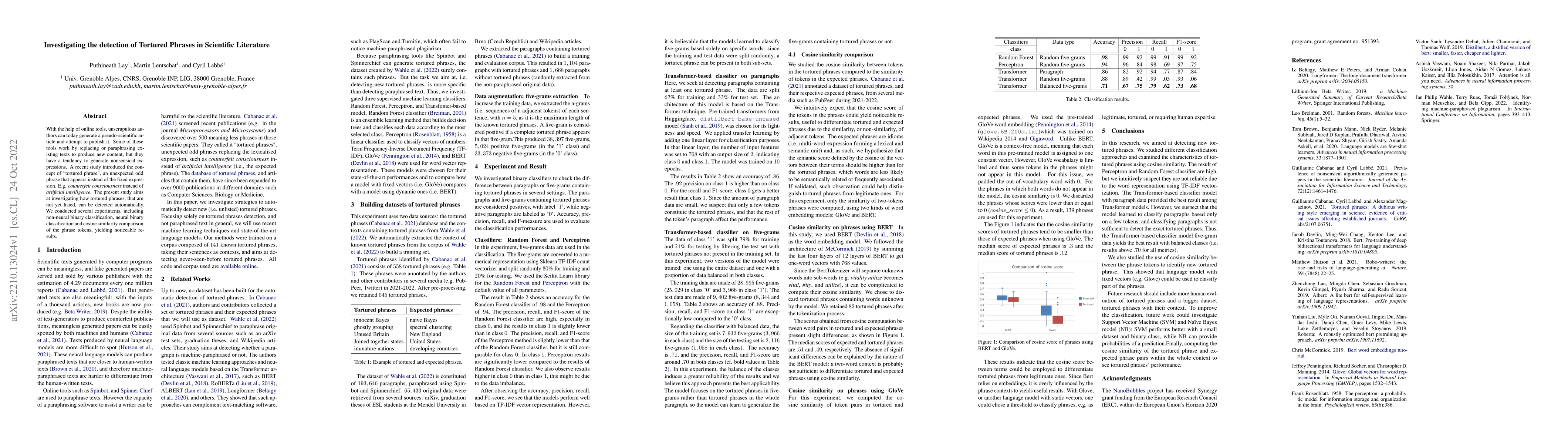 Thumbnail for Investigating the detection of Tortured Phrases in Scientific Literature