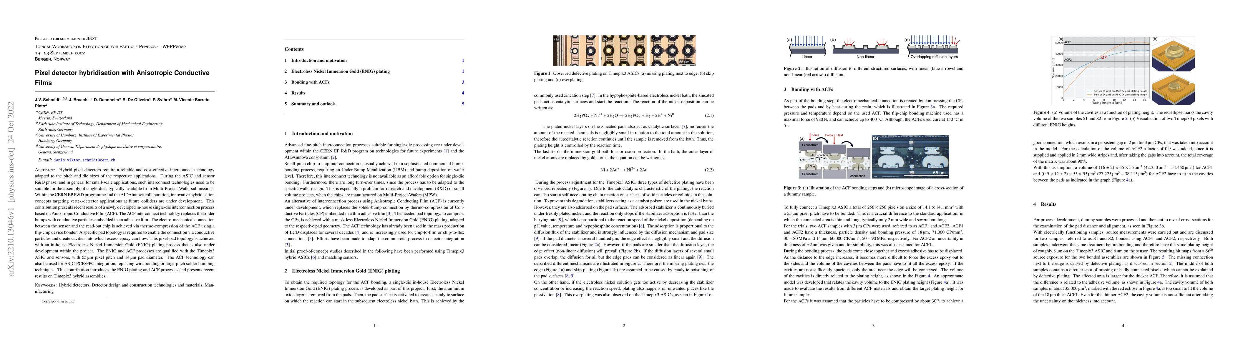 Thumbnail for Pixel detector hybridisation with Anisotropic Conductive Films