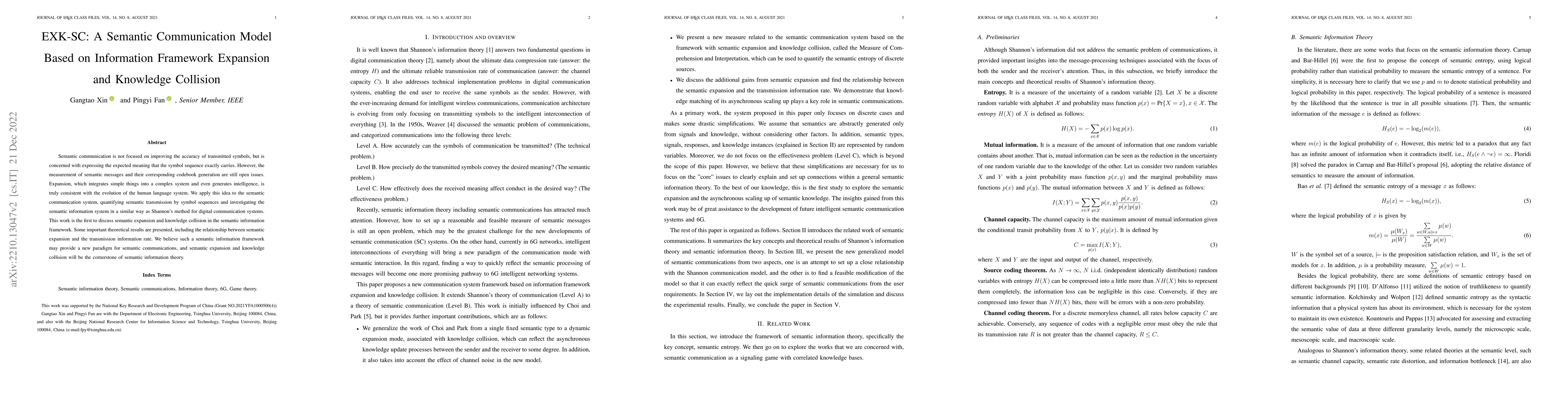 Thumbnail for EXK-SC: A Semantic Communication Model Based on Information Framework
  Expansion and Knowledge Collision