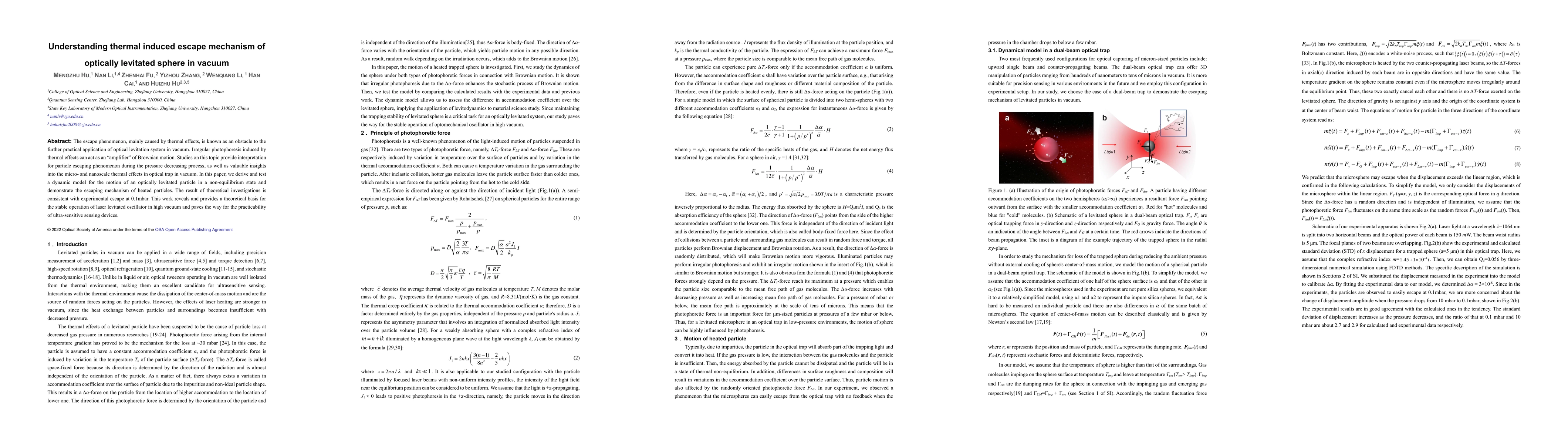 Thumbnail for Understanding thermal induced escape mechanism of optically levitated
  sphere in vacuum