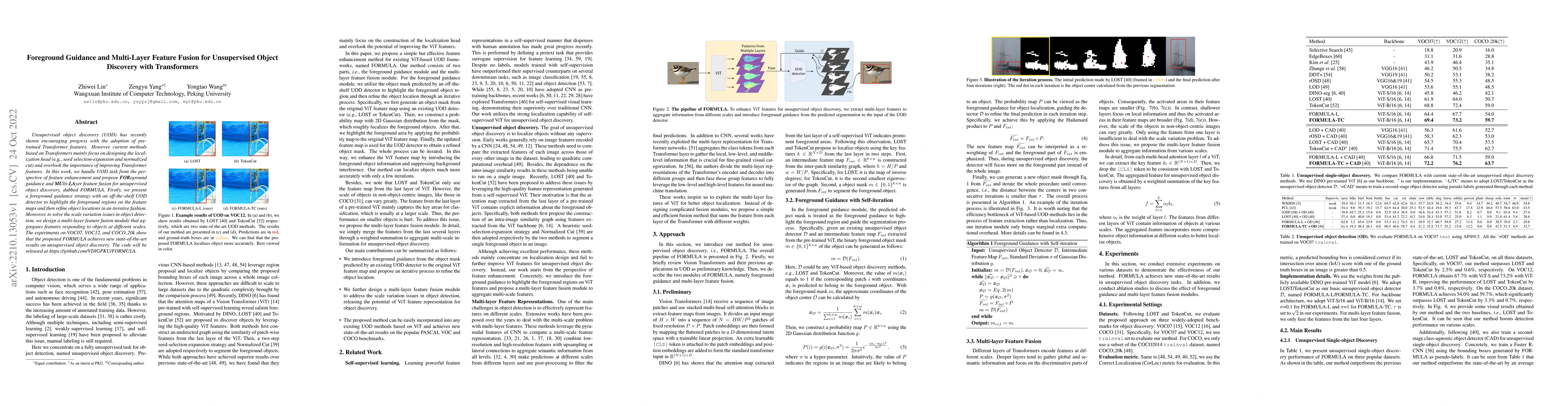 Thumbnail for Foreground Guidance and Multi-Layer Feature Fusion for Unsupervised
  Object Discovery with Transformers