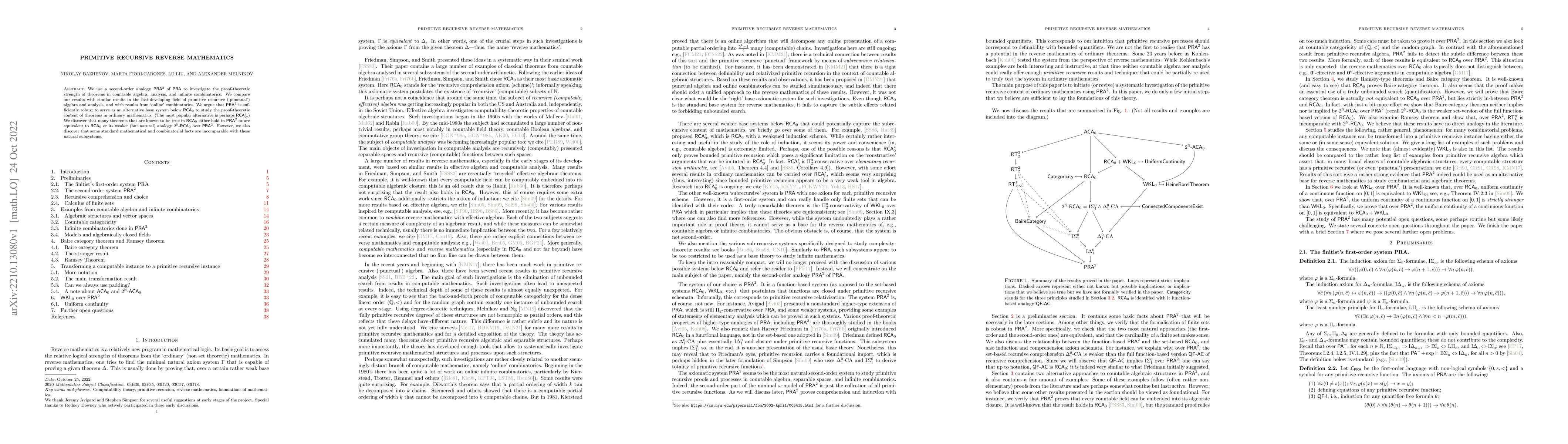 Thumbnail for Primitive recursive reverse mathematics