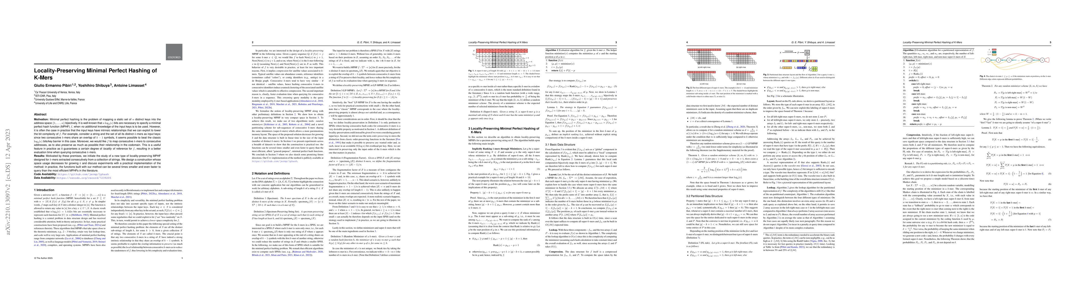 Thumbnail for Locality-Preserving Minimal Perfect Hashing of k-mers