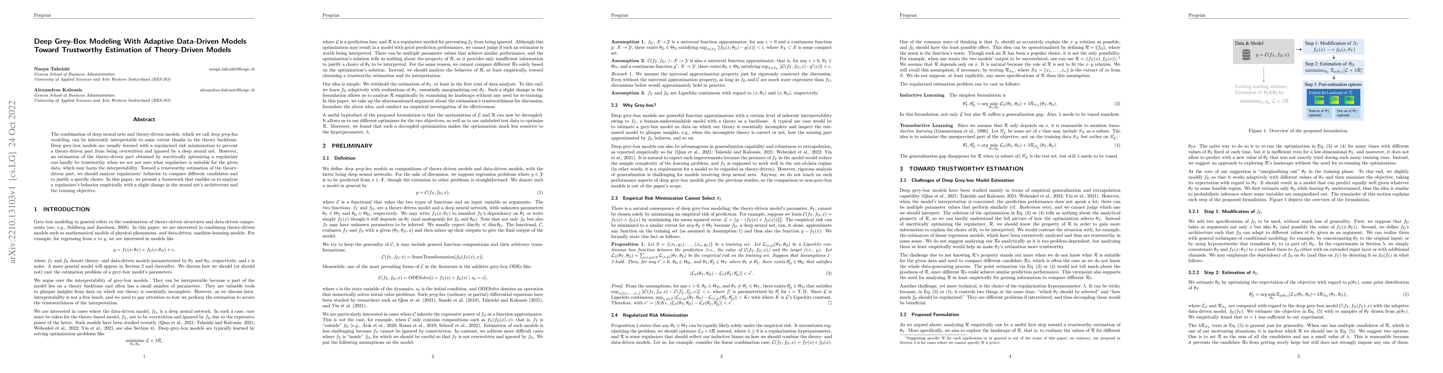 Thumbnail for Deep Grey-Box Modeling With Adaptive Data-Driven Models Toward
  Trustworthy Estimation of Theory-Driven Models