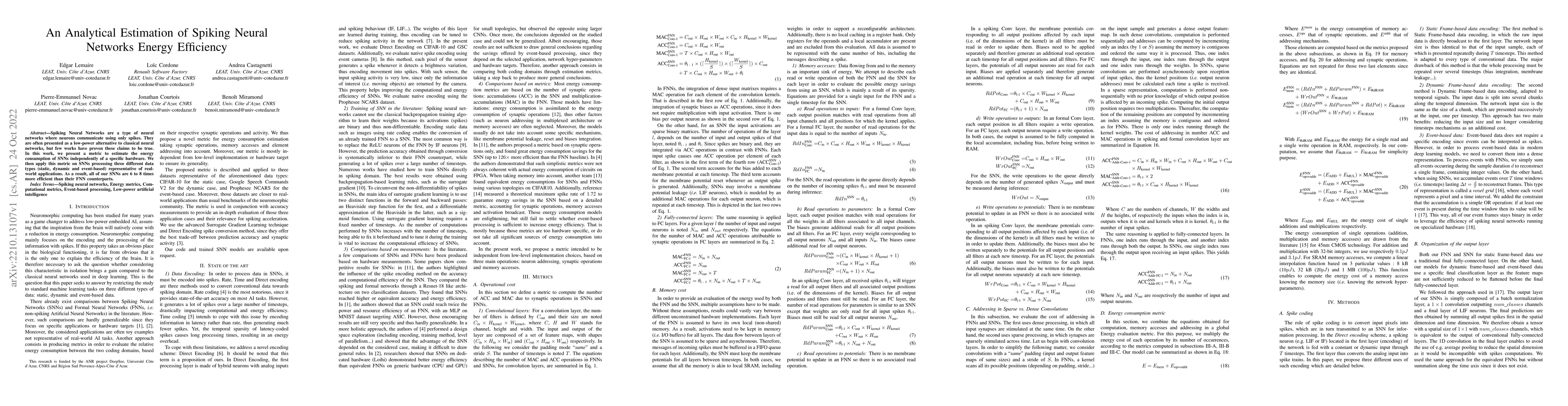 Thumbnail for An Analytical Estimation of Spiking Neural Networks Energy Efficiency