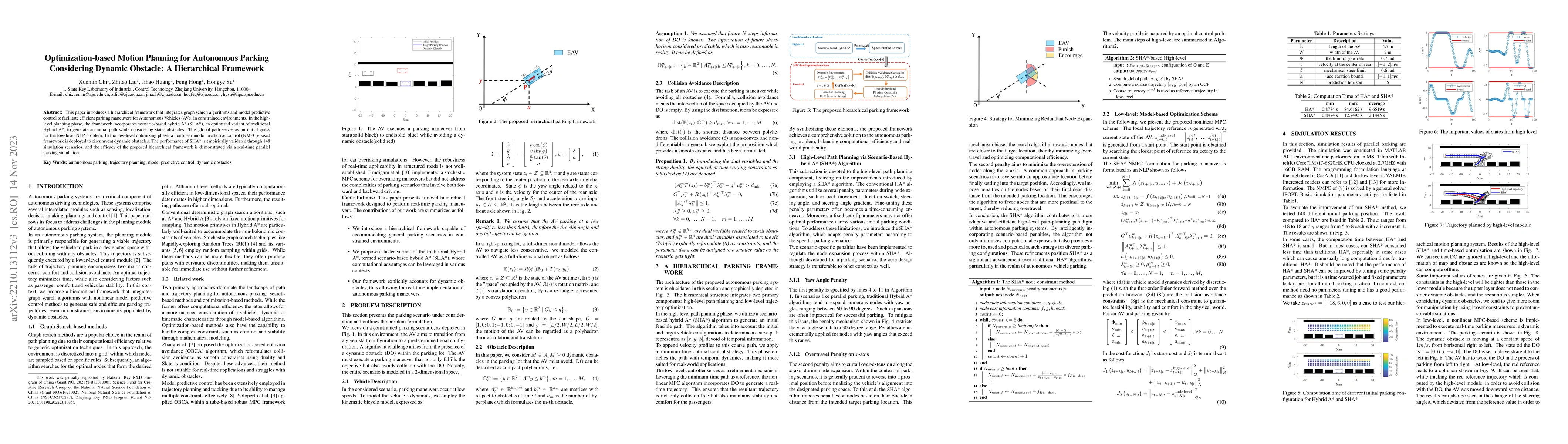 Thumbnail for Optimization-based Motion Planning for Autonomous Parking Considering
  Dynamic Obstacle: A Hierarchical Framework