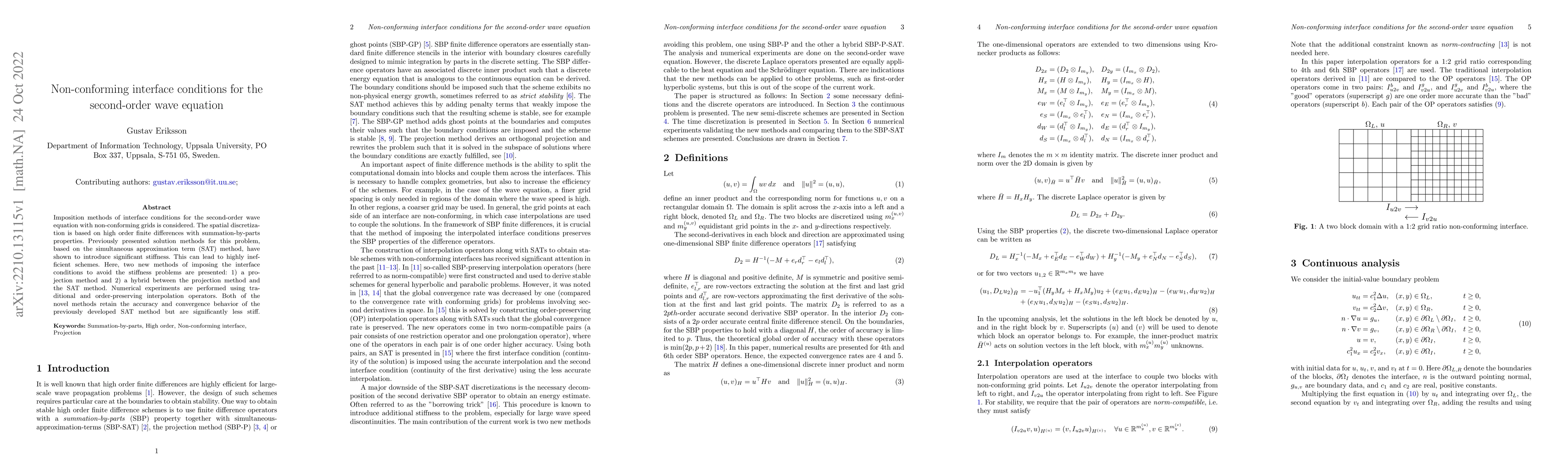 Thumbnail for Non-conforming interface conditions for the second-order wave equation