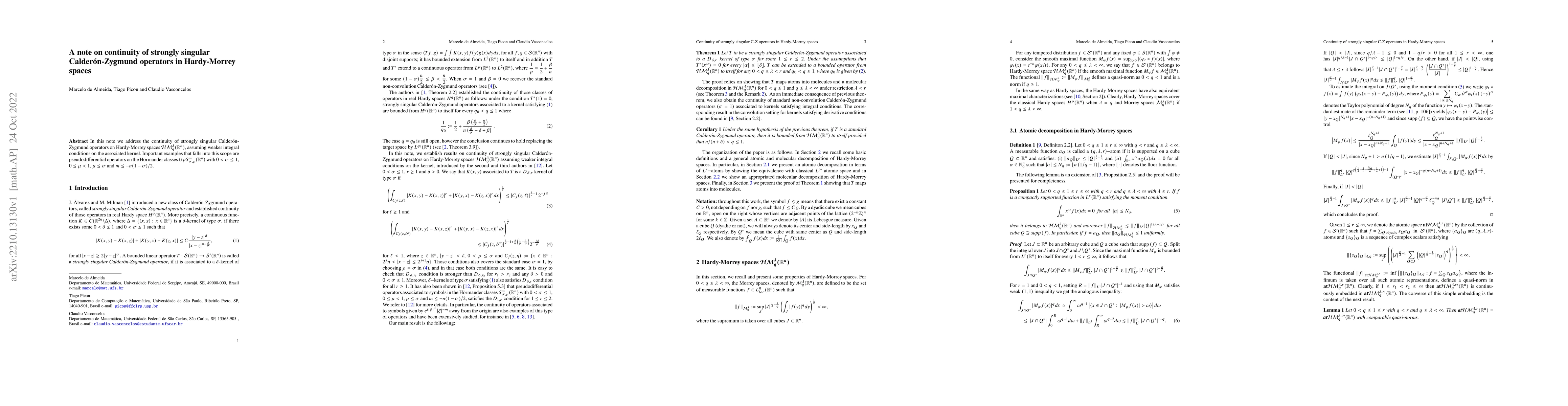 Thumbnail for A note on continuity of strongly singular Calder\'on-Zygmund operators
  in Hardy-Morrey spaces