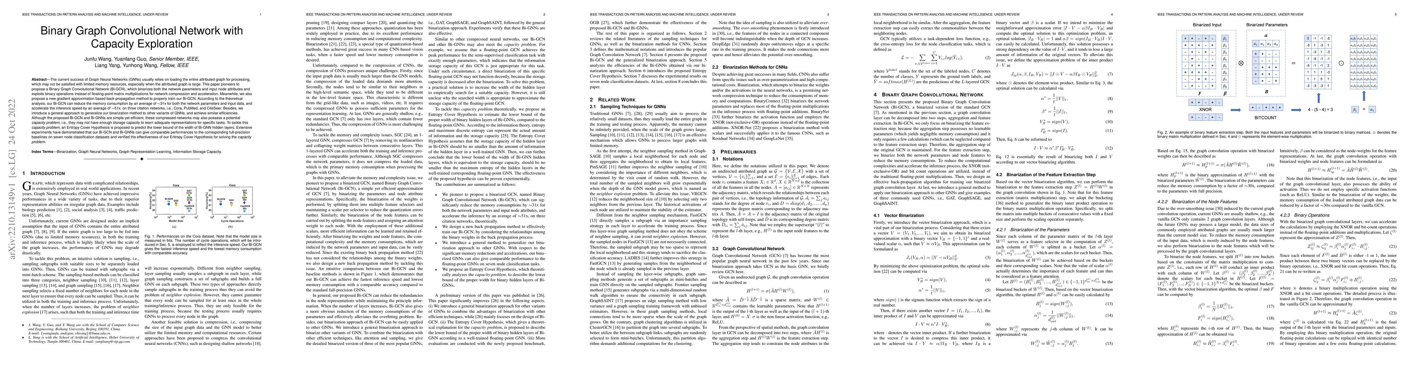 Thumbnail for Binary Graph Convolutional Network with Capacity Exploration