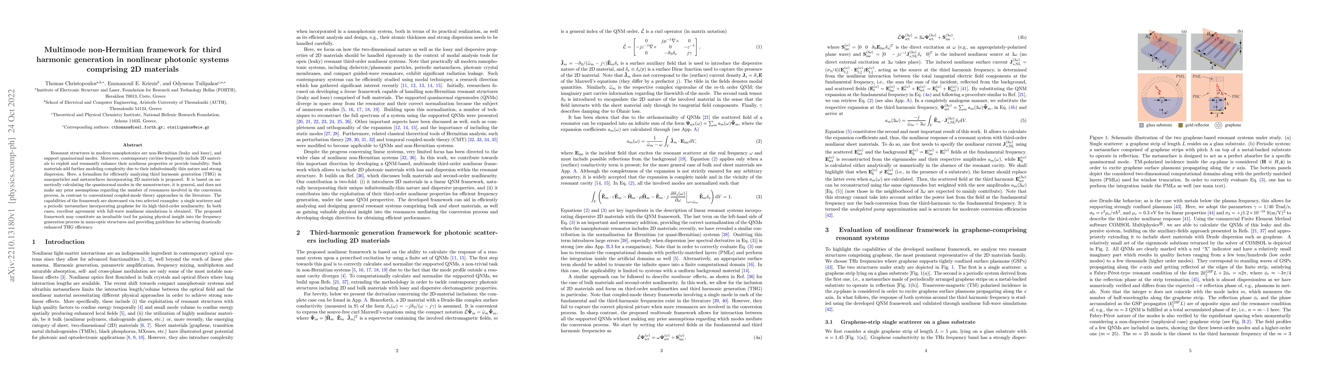 Thumbnail for Multimode non-Hermitian framework for third harmonic generation in
  nonlinear photonic systems comprising 2D materials