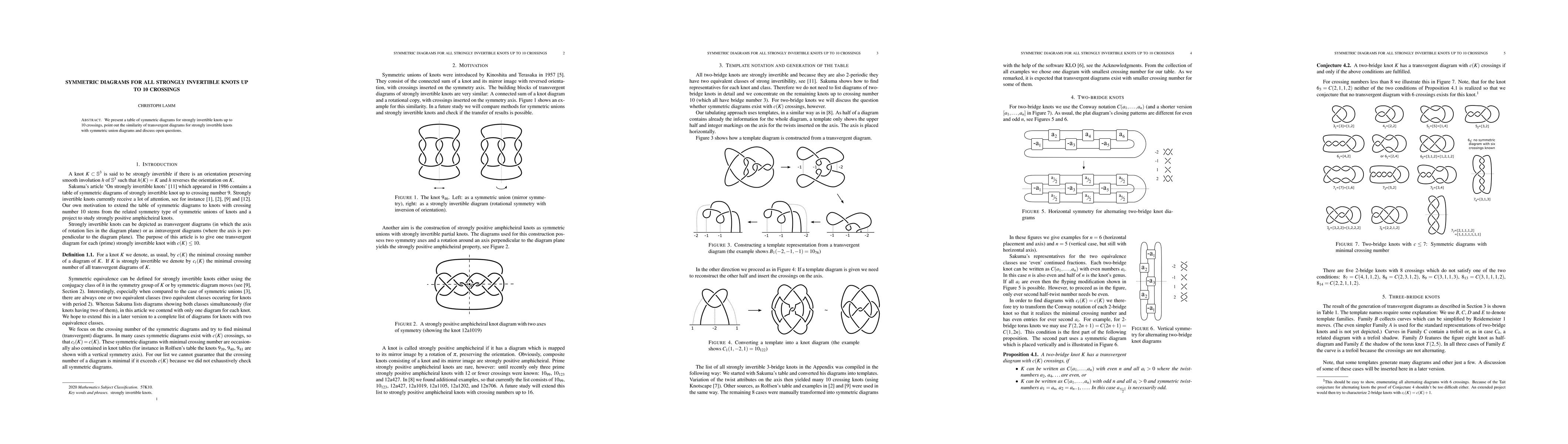 Thumbnail for Symmetric diagrams for all strongly invertible knots up to 10 crossings