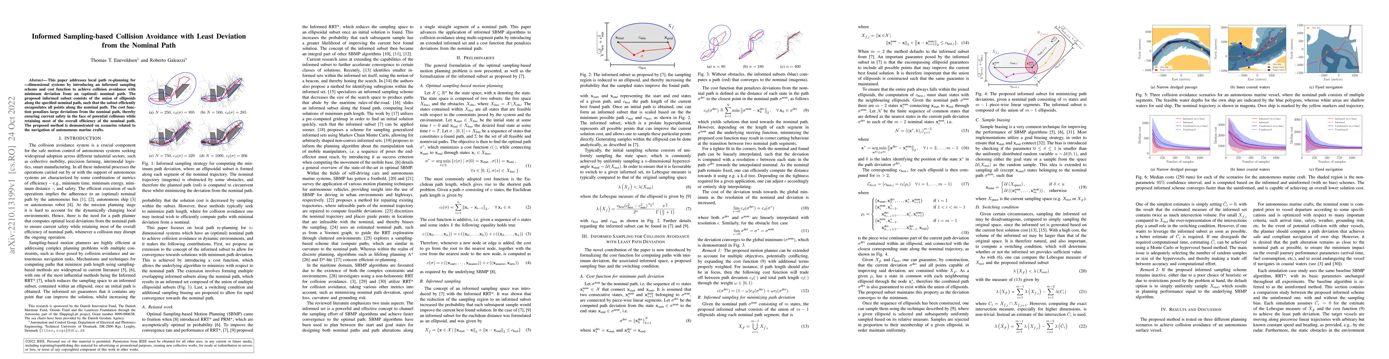 Thumbnail for Informed Sampling-based Collision Avoidance with Least Deviation from
  the Nominal Path