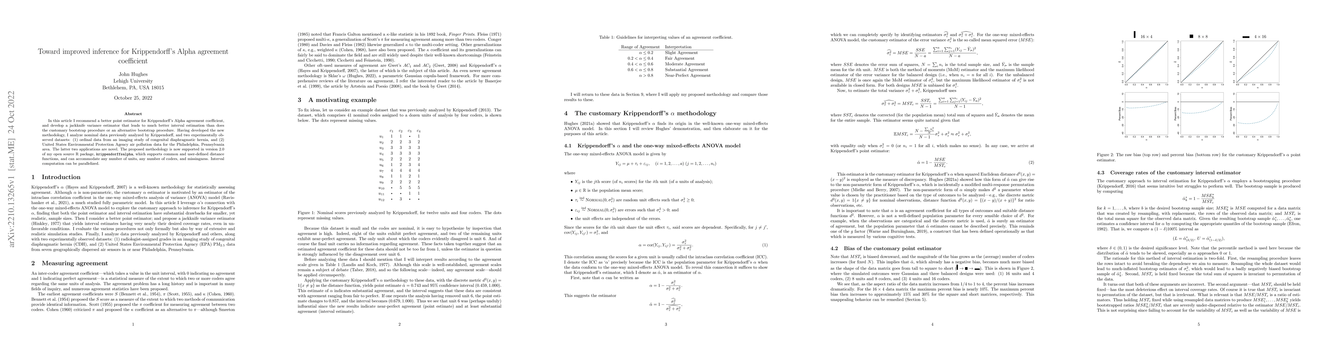 Thumbnail for Toward improved inference for Krippendorff's Alpha agreement coefficient
