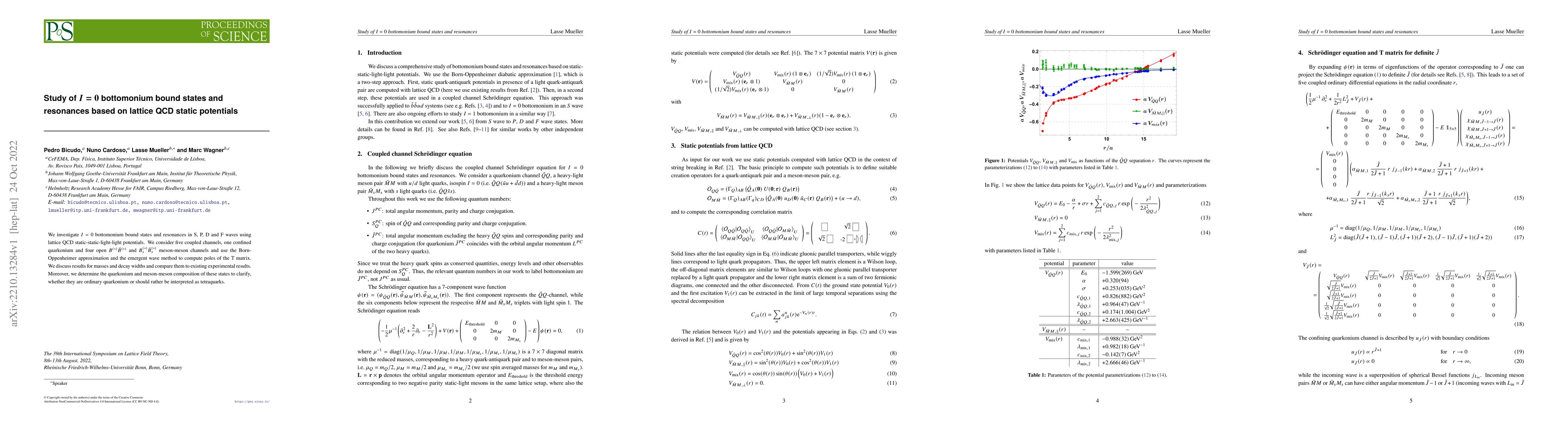 Thumbnail for Study of $I=0$ bottomonium bound states and resonances based on lattice
  QCD static potentials