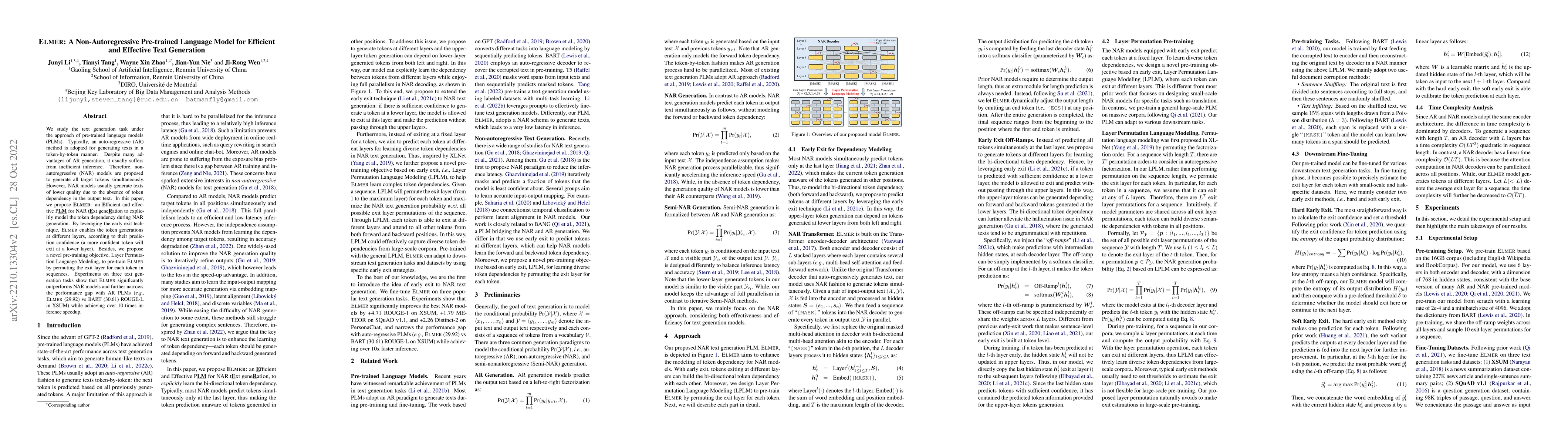 Thumbnail for ELMER: A Non-Autoregressive Pre-trained Language Model for Efficient and
  Effective Text Generation