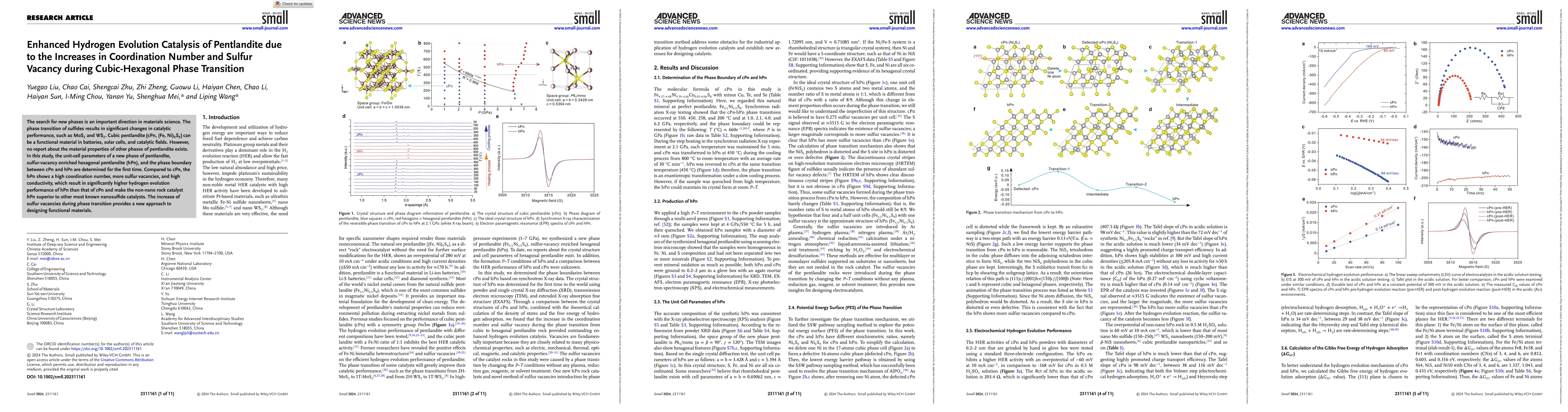 Thumbnail for Enhanced Hydrogen Evolution Catalysis of Pentlandite due to the
  Increases in Coordination Number and Sulfur Vacancy during Cubic-Hexagonal
  Phase Transition