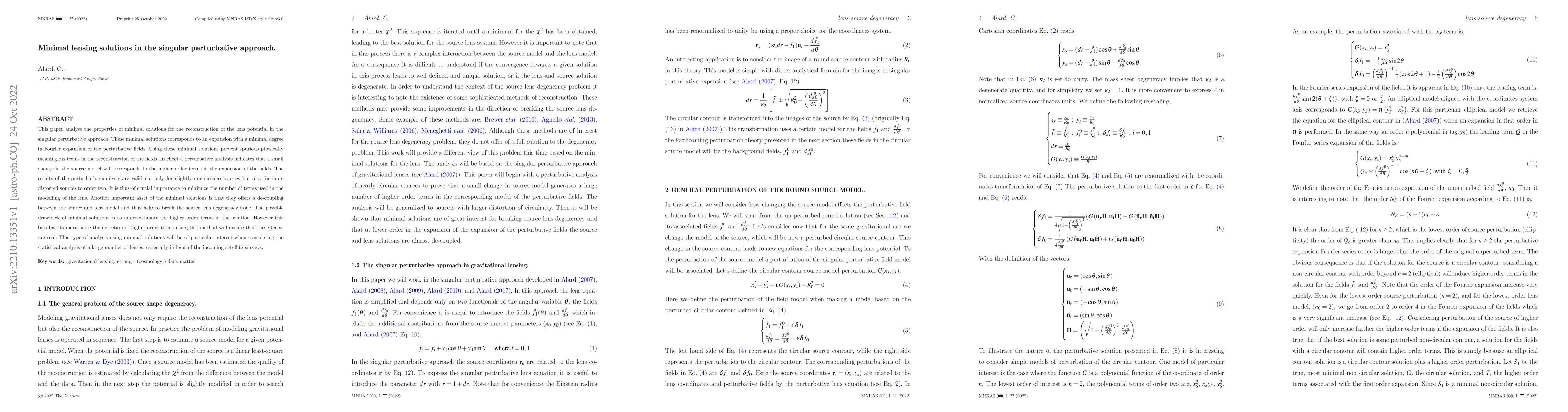 Thumbnail for Minimal lensing solutions in the singular perturbative approach